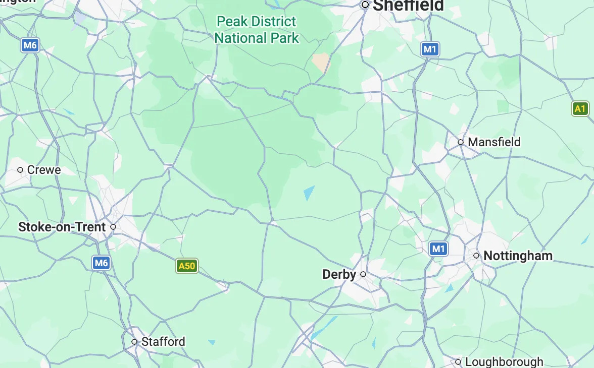 Map showing service coverage area for Greater London Drainage emergency plumbing in London